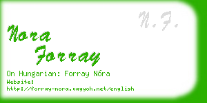nora forray business card