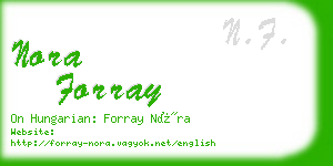 nora forray business card